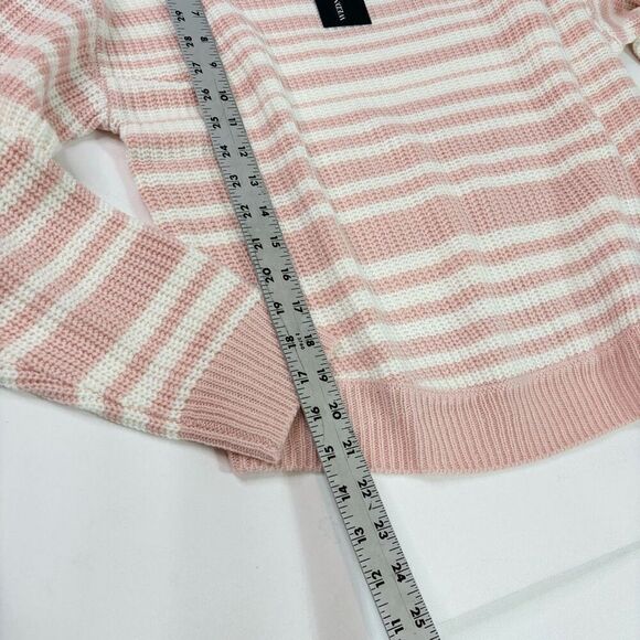Wednesday's Girl Sweater Women 12 Pink Stripe LongSleeve Pullover NWT Fall Knit - Picture 4 of 9